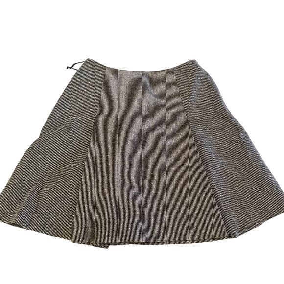 AKA Eddie Bauer Silk & Wool Skirt Mini Vintage sz 8 academia black pinstripe - Picture 1 of 7